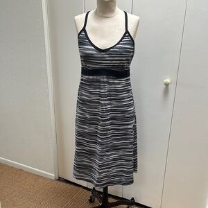 Athleta Black and Grey Racerback Swim Dress